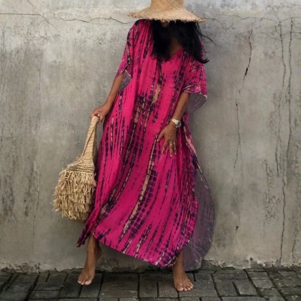 Airy Chiffon Caftan Maxi Dress
