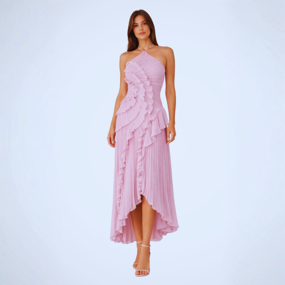 Radiant Halter Maxi Dress Backless