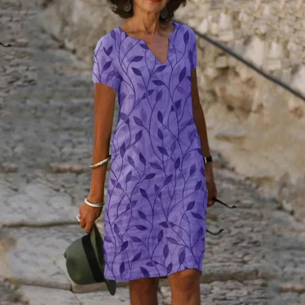 Leafy Print Shift Dress