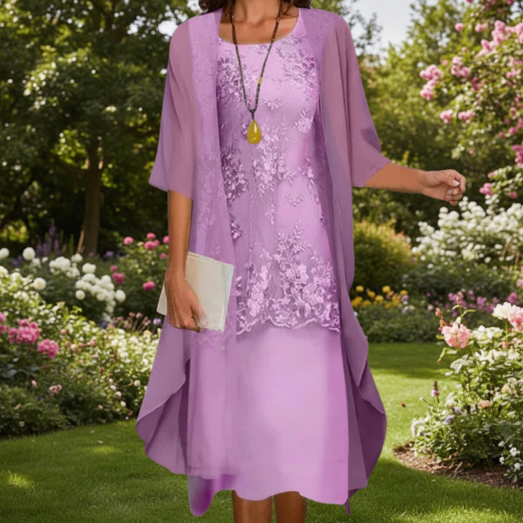 Airy Chiffon Two Piece Dress