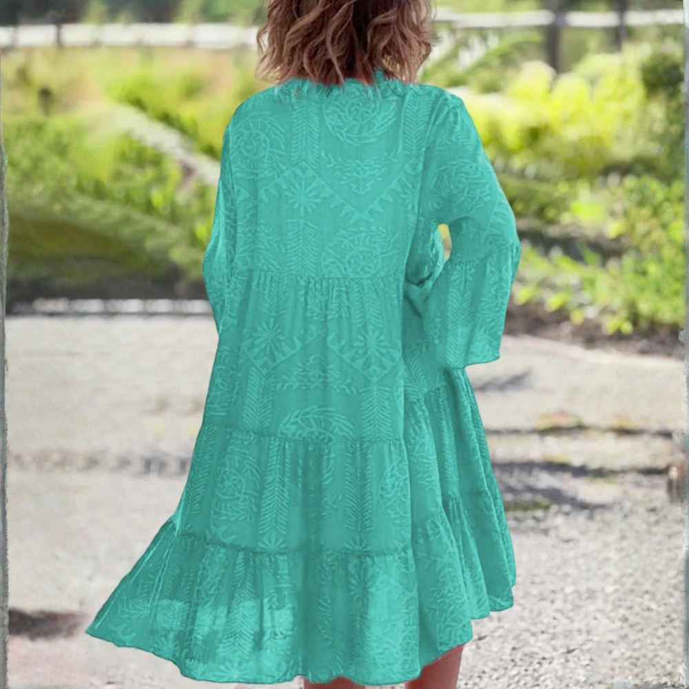 Boho Linen Midi Dress