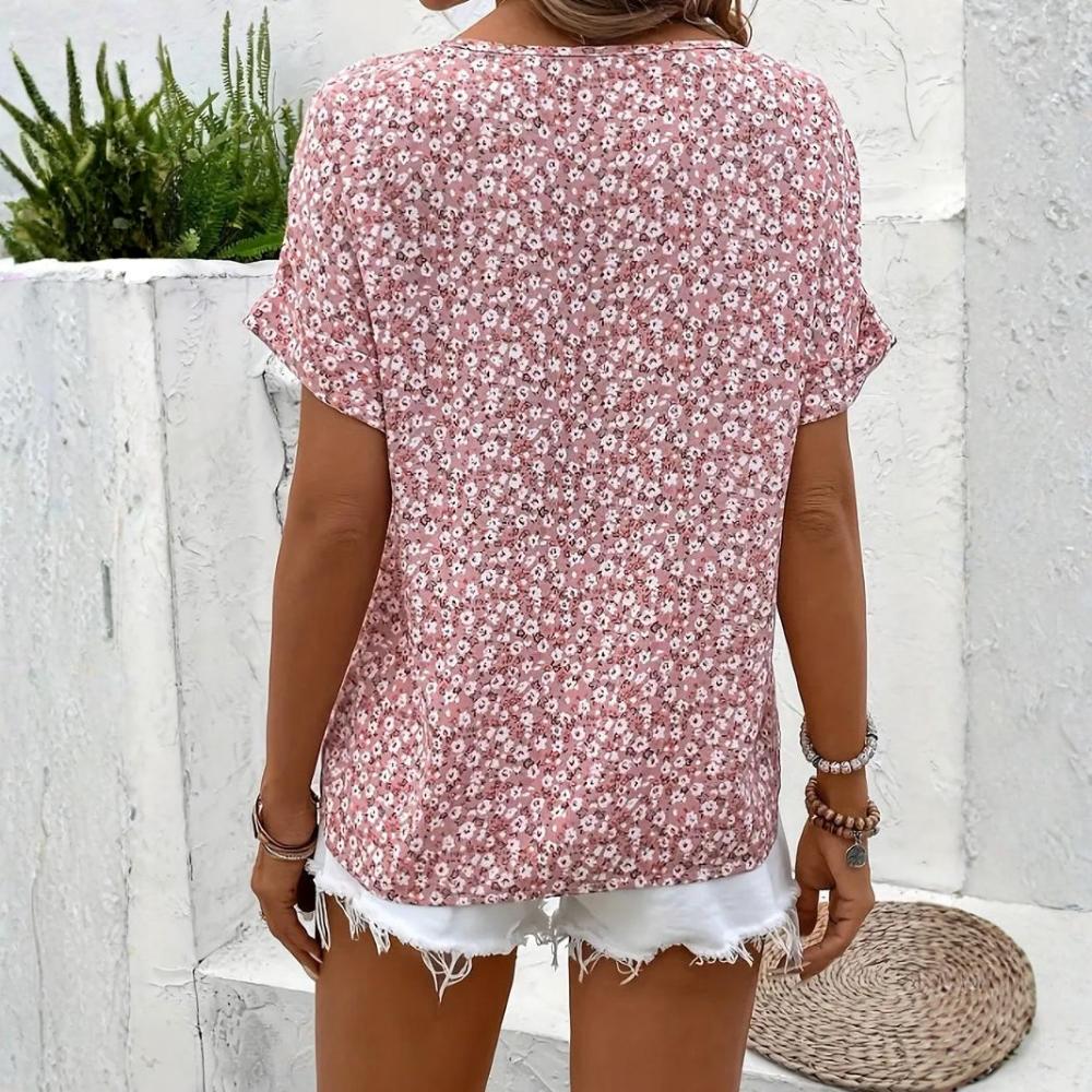 Floral Blouse Button Front