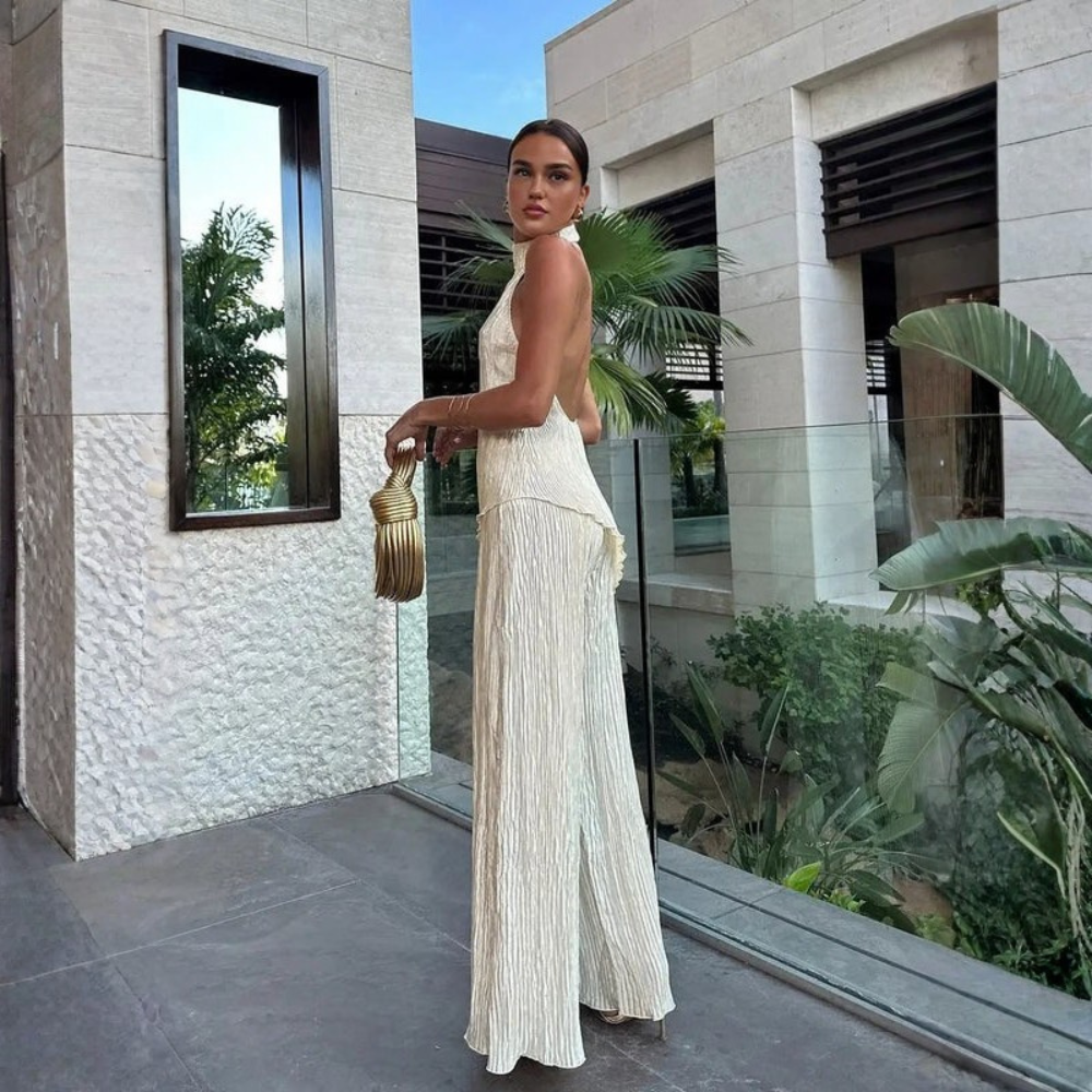 Flowing Pleated Two Piece Set