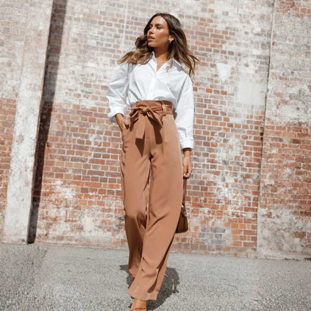 Relaxed Linen Pants Straight Leg
