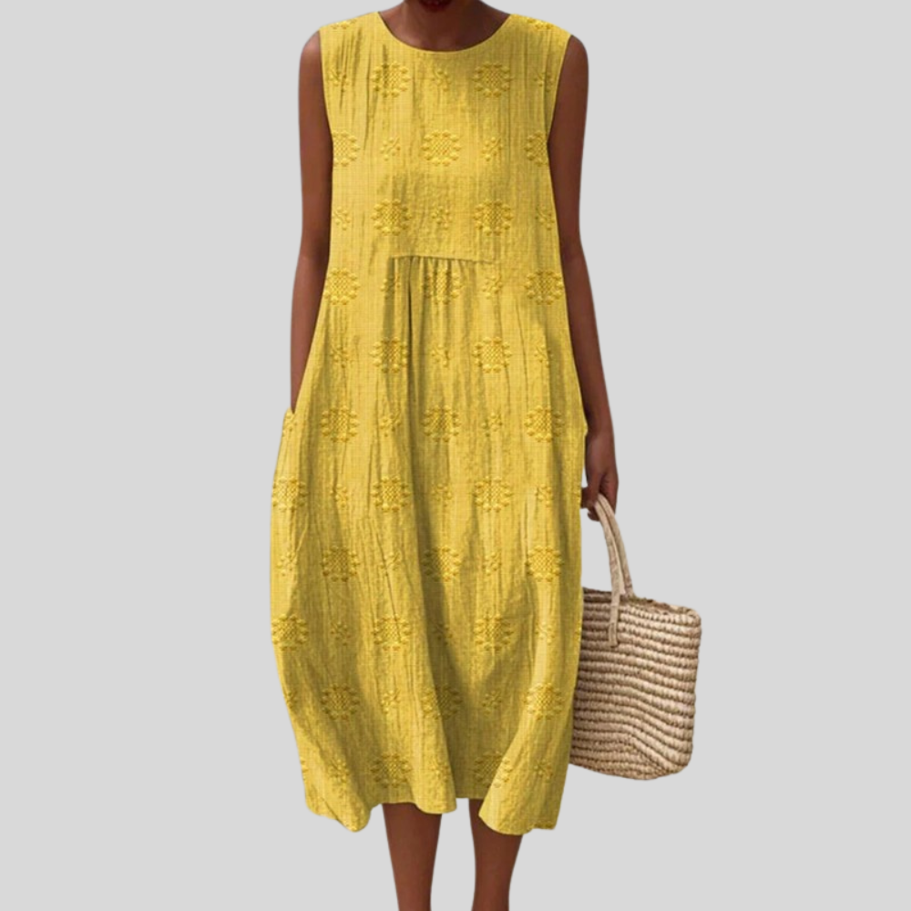 Embroidered Sleeveless Dress