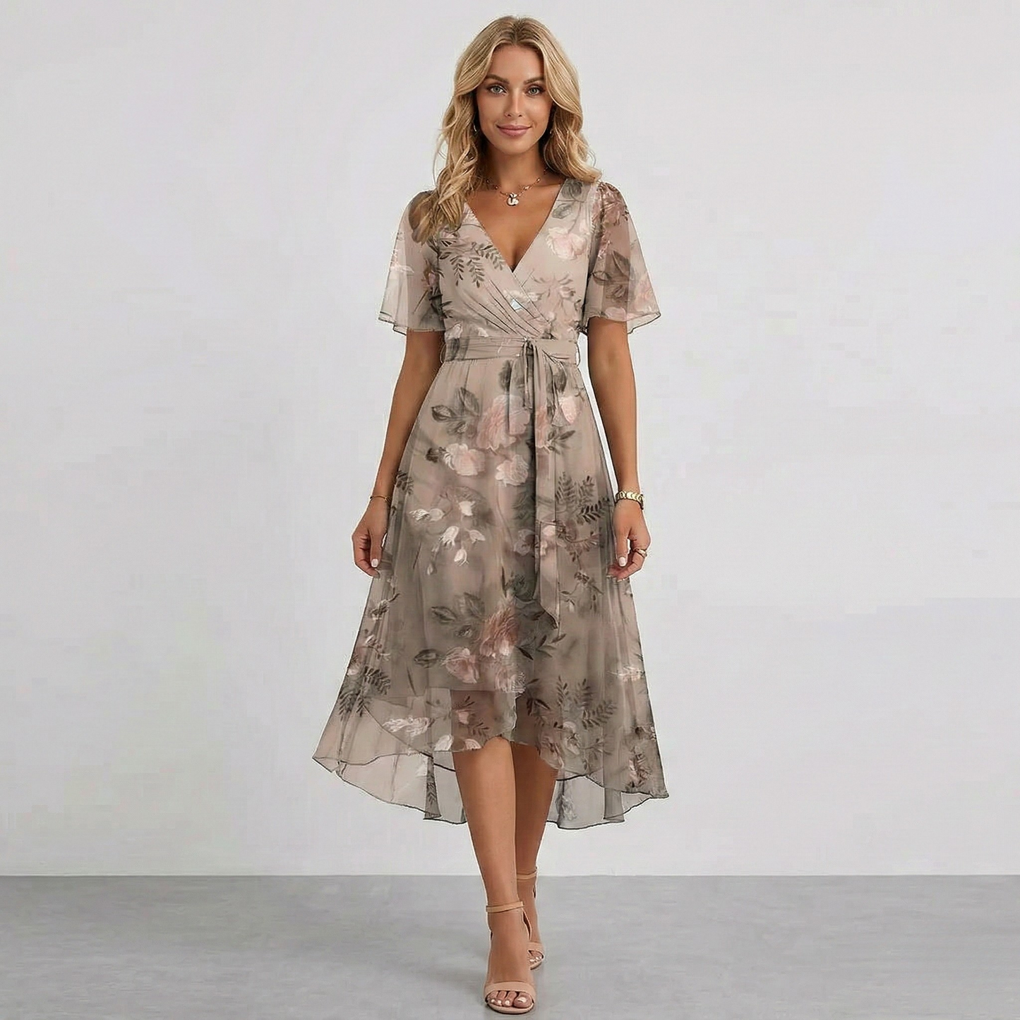 Radiant Floral Midi Dress