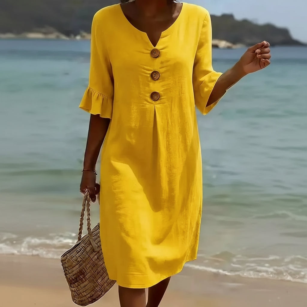 Elegant Casual Linen Midi Dresses