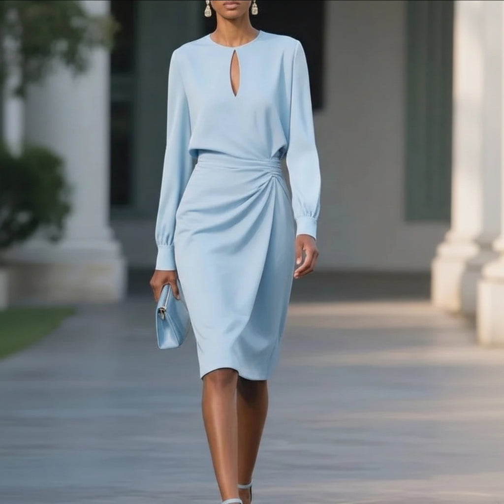 Sleek Midi Dress Long Sleeve