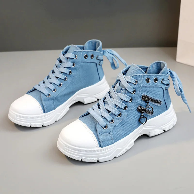 Thick Sole Denim Sport Sneakers