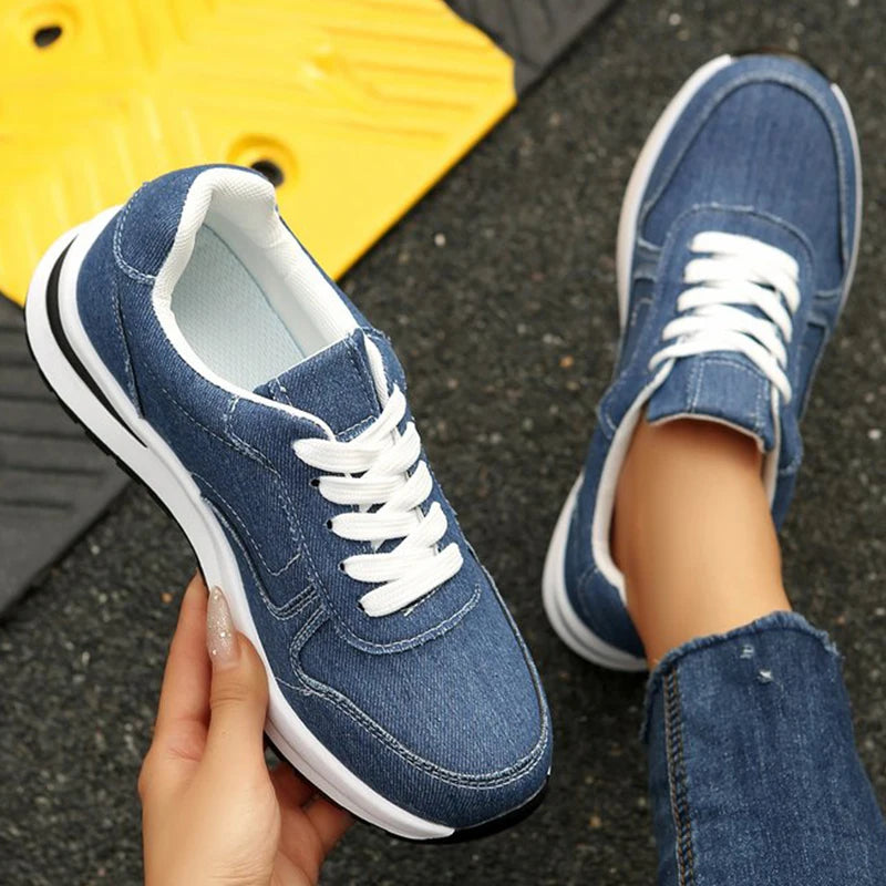 Comfortable Platform Denim Sneakers