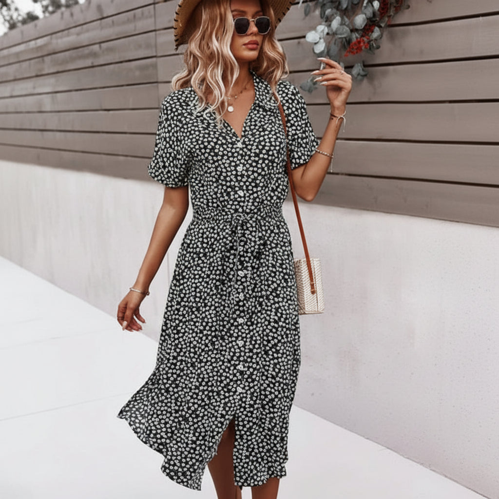 Radiant Floral Midi Dress