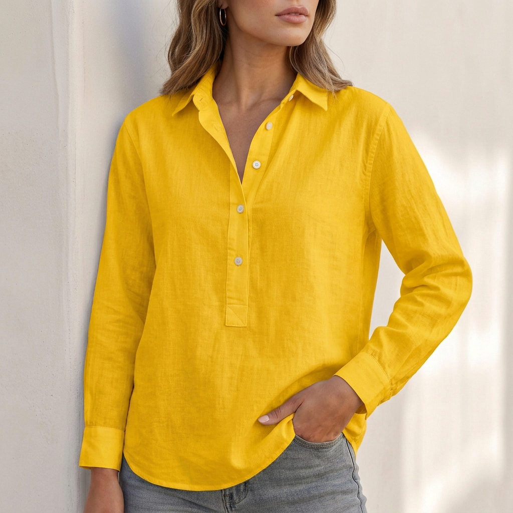 Relaxed V Neck Popover Shirt