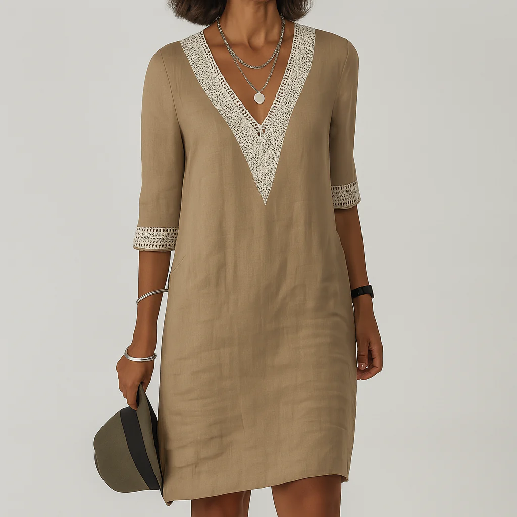 Breathable Linen Midi Dress