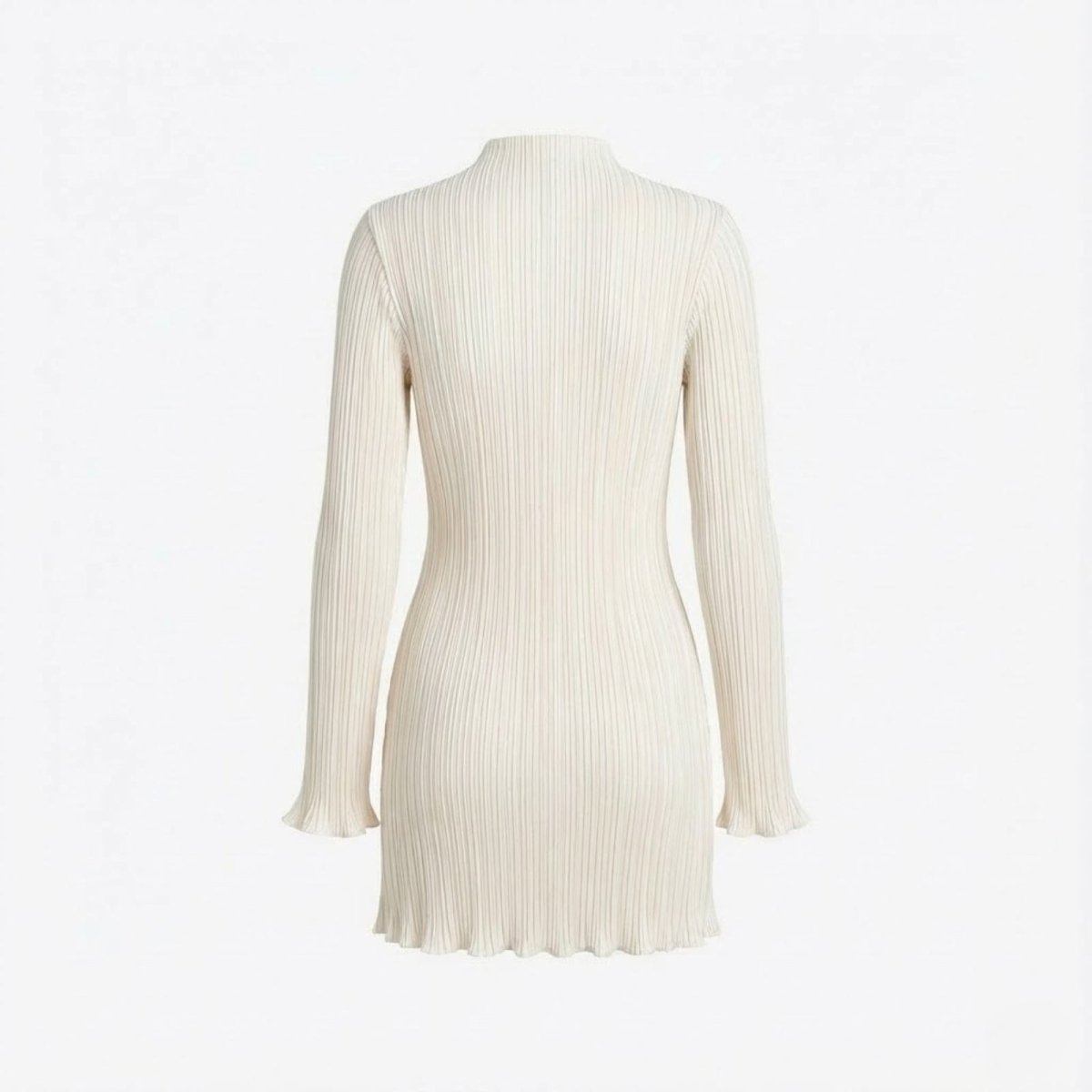 Ribbed Knit High Neck Dress