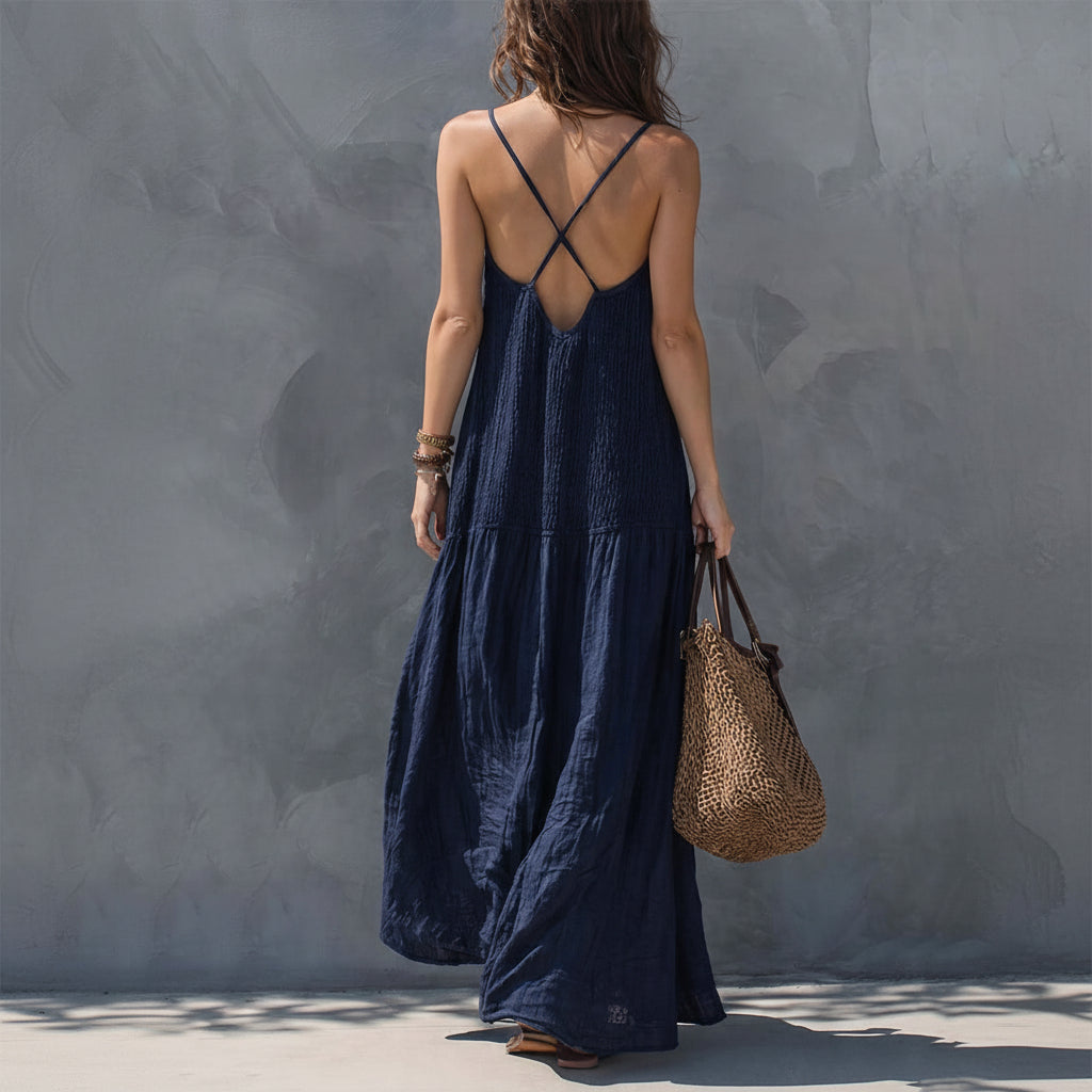Bohemian Linen Maxi Dress