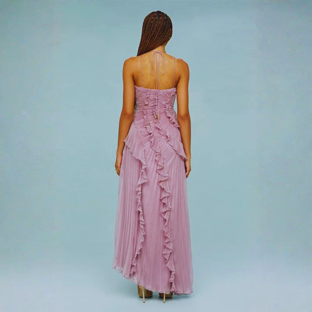 Radiant Halter Maxi Dress Backless