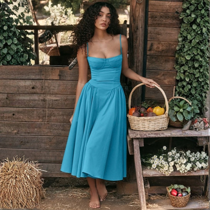 Sculpted Midi Dress Open Back