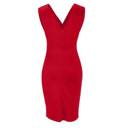 Flattering V Neck Midi Dress