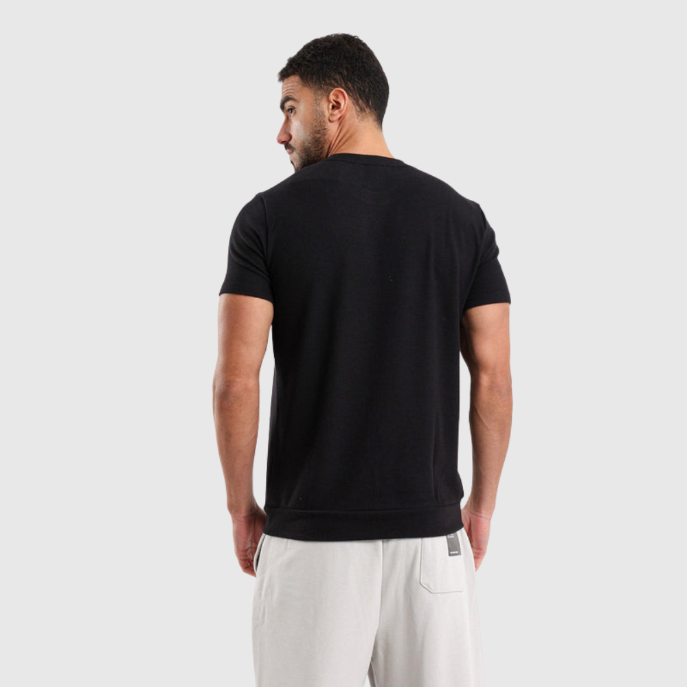 Textured Crew Neck Casual T-Shirt