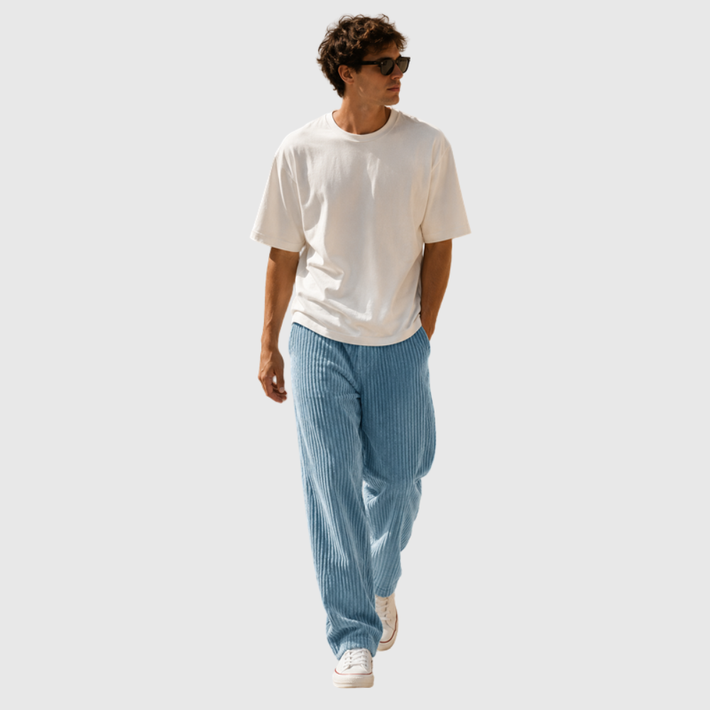 Relaxed Fit Casual Corduroy Trousers