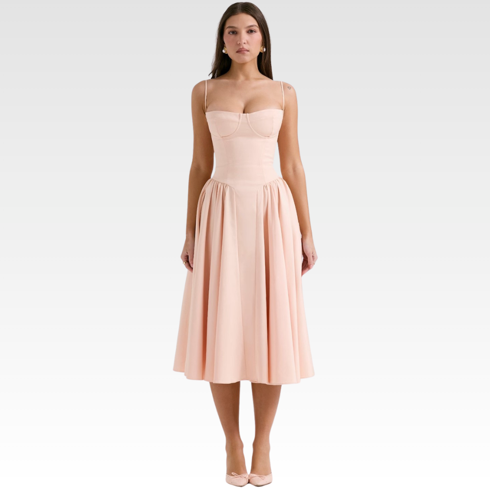 Sculpted Midi Dress Open Back