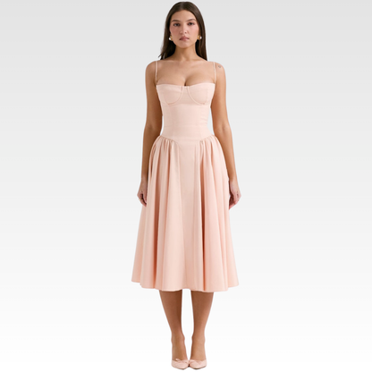Sculpted Midi Dress Open Back