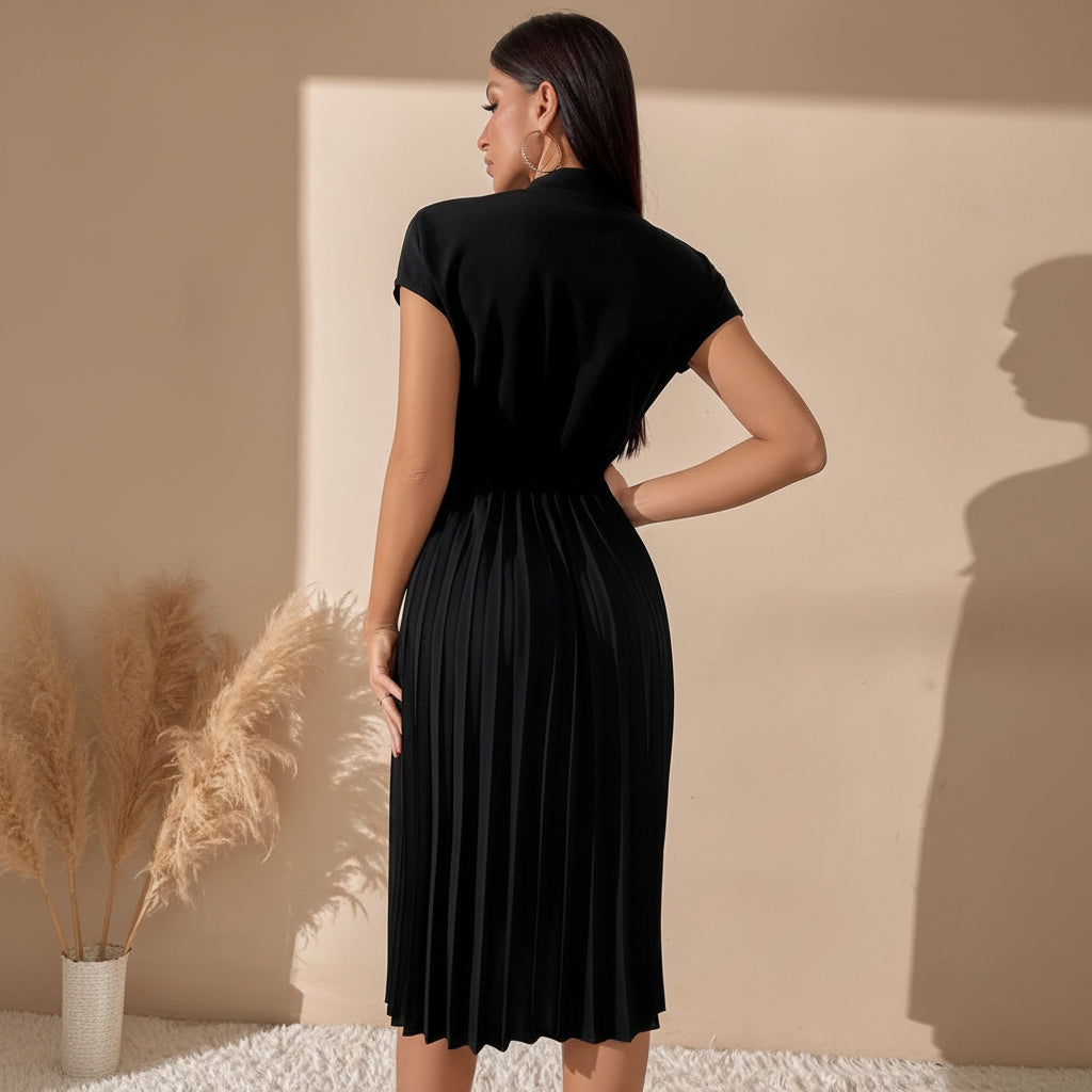 Elegant Maxi Style Pleated Midi Dresses