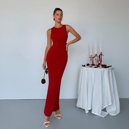 Elegant Backless Vacation Maxi Dresses