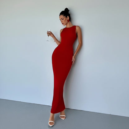 Elegant Backless Vacation Maxi Dresses