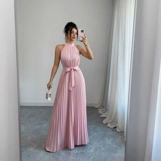 Romantic Women’s Pleated Midi Dresses with Ruffle Collar