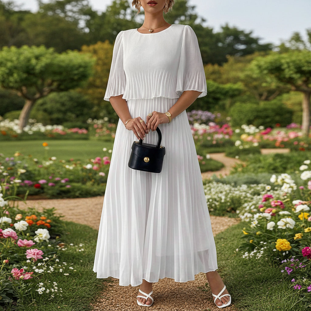 Spring Summer Women’s Pleated Midi Dresses