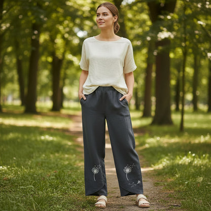 Printed Harem Style Cropped Summer Pants