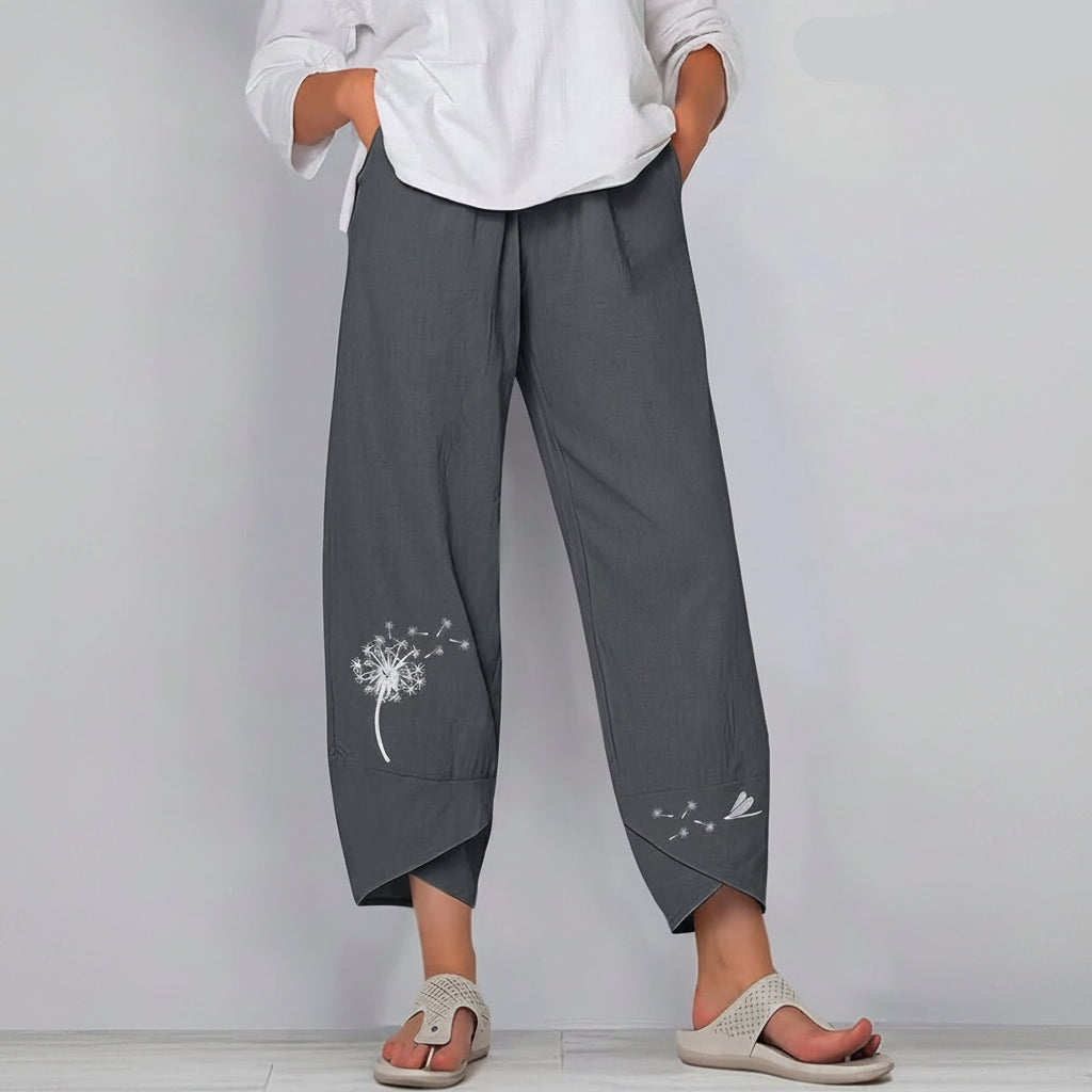 Printed Harem Style Cropped Summer Pants