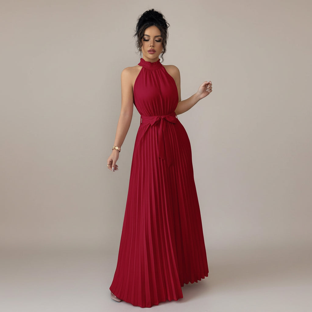 Romantic Women’s Pleated Midi Dresses with Ruffle Collar