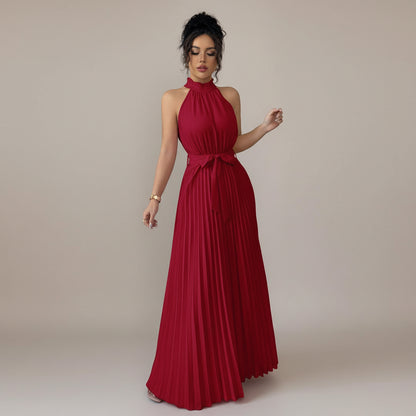 Romantic Women’s Pleated Midi Dresses with Ruffle Collar