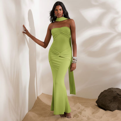 Minimalist Knit Keyhole Maxi Dresses
