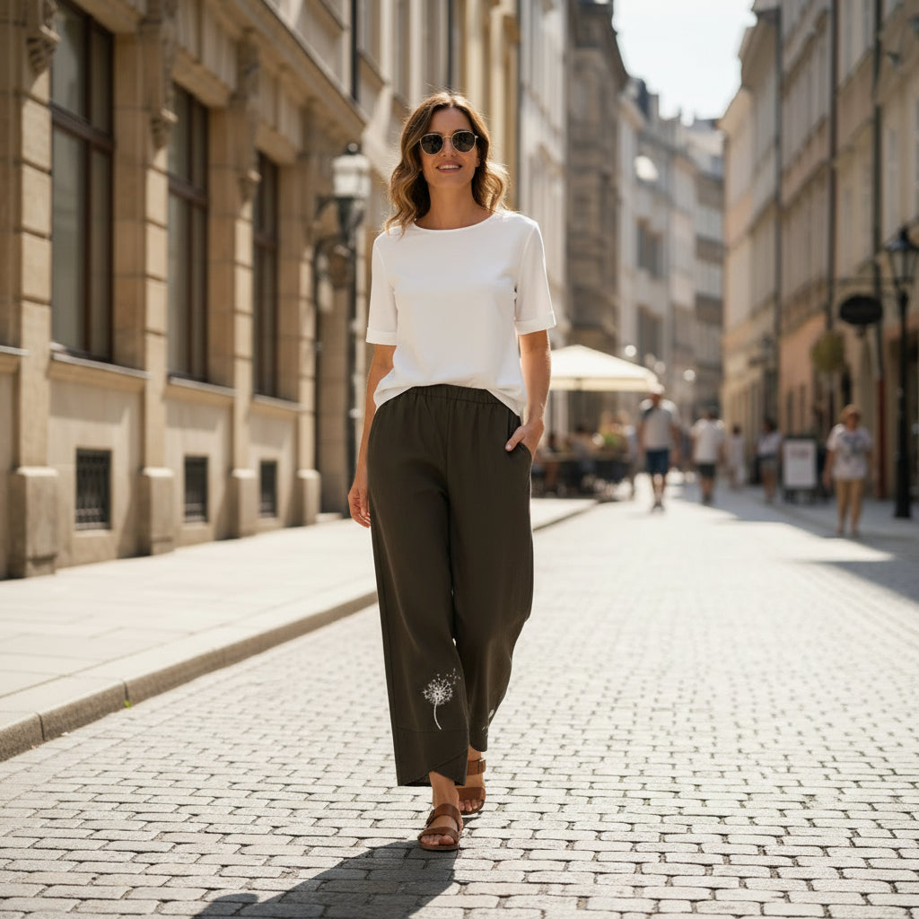 Printed Harem Style Cropped Summer Pants