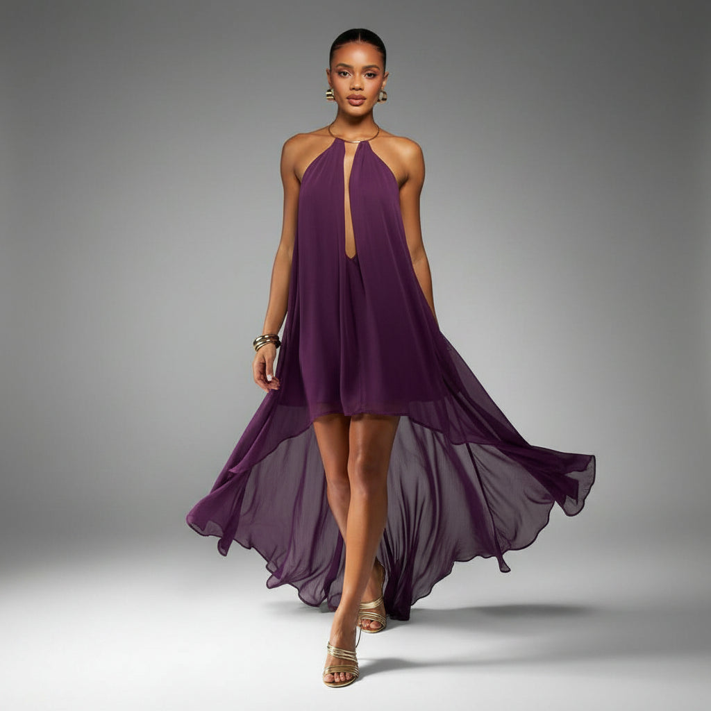 Flowy Summer Keyhole Maxi Dresses