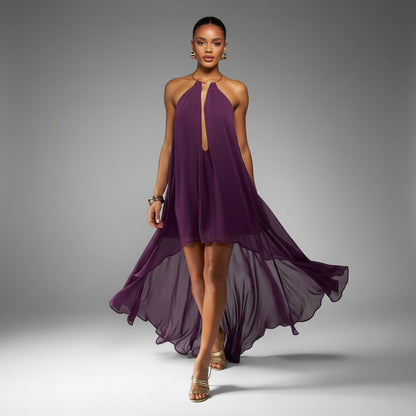 Flowy Summer Keyhole Maxi Dresses