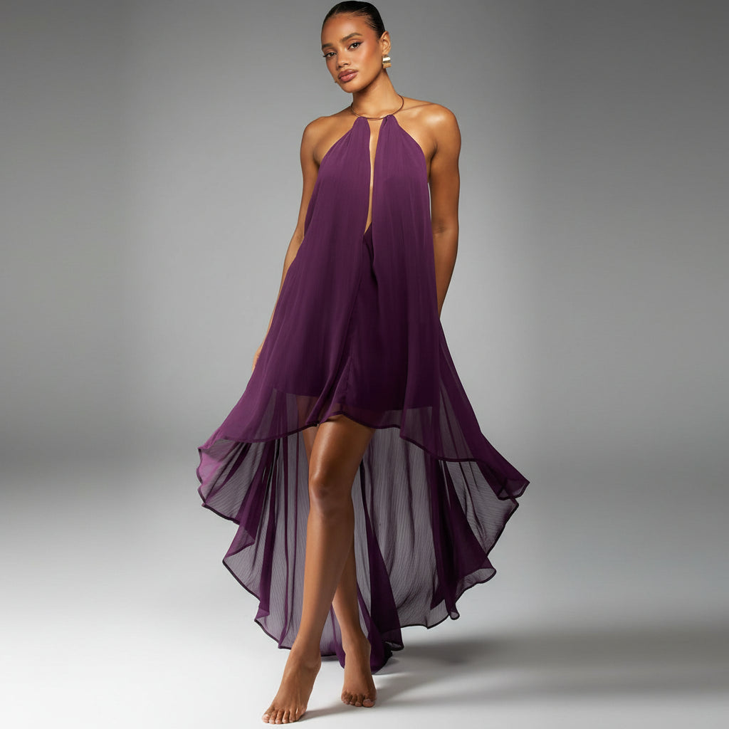 Flowy Summer Keyhole Maxi Dresses