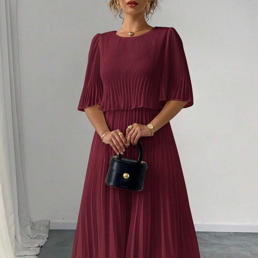 Spring Summer Women’s Pleated Midi Dresses