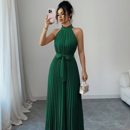 Romantic Women’s Pleated Midi Dresses with Ruffle Collar