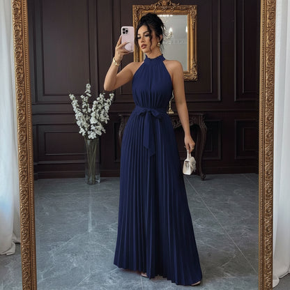 Romantic Women’s Pleated Midi Dresses with Ruffle Collar