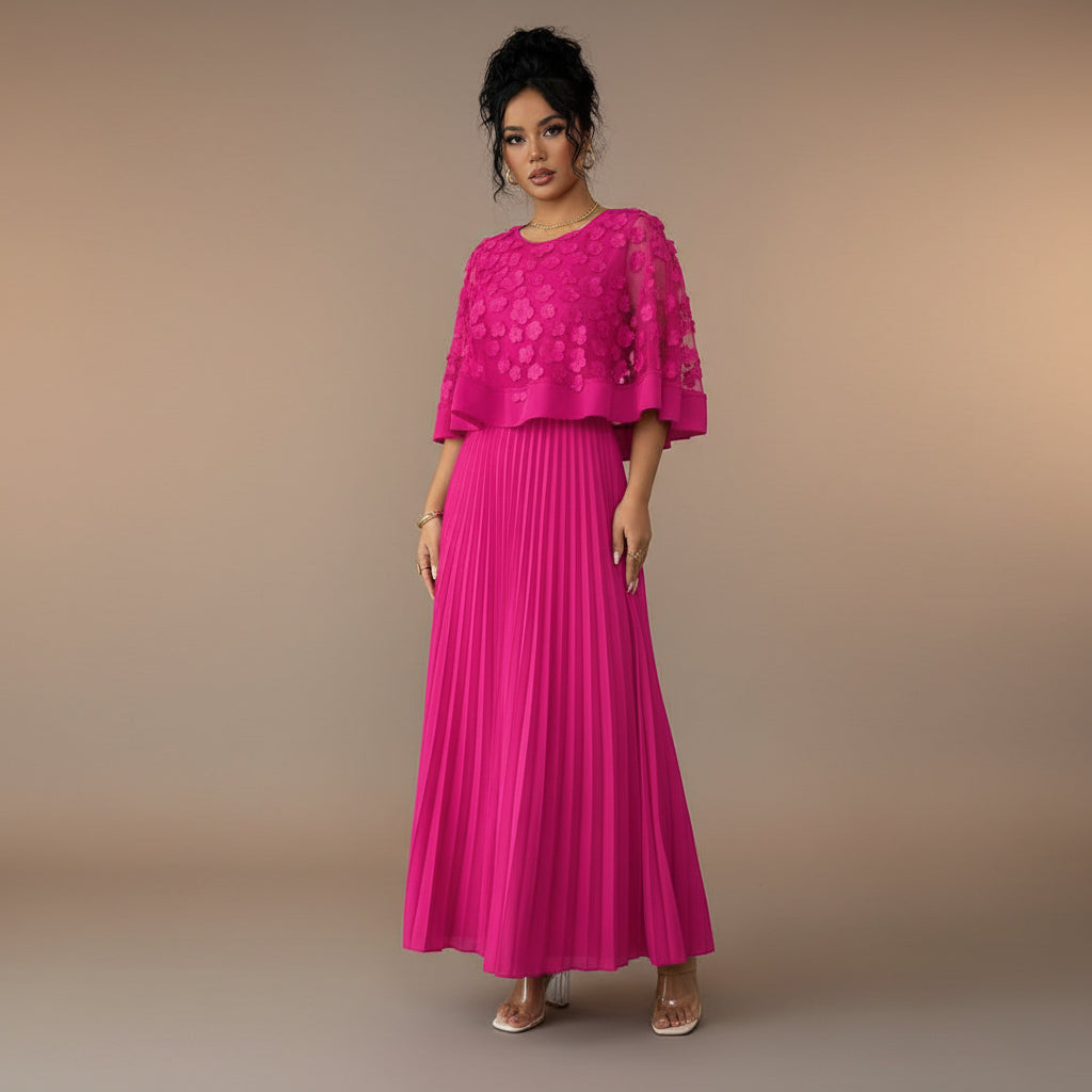 Floral Decor Women’s Pleated Midi Dresses