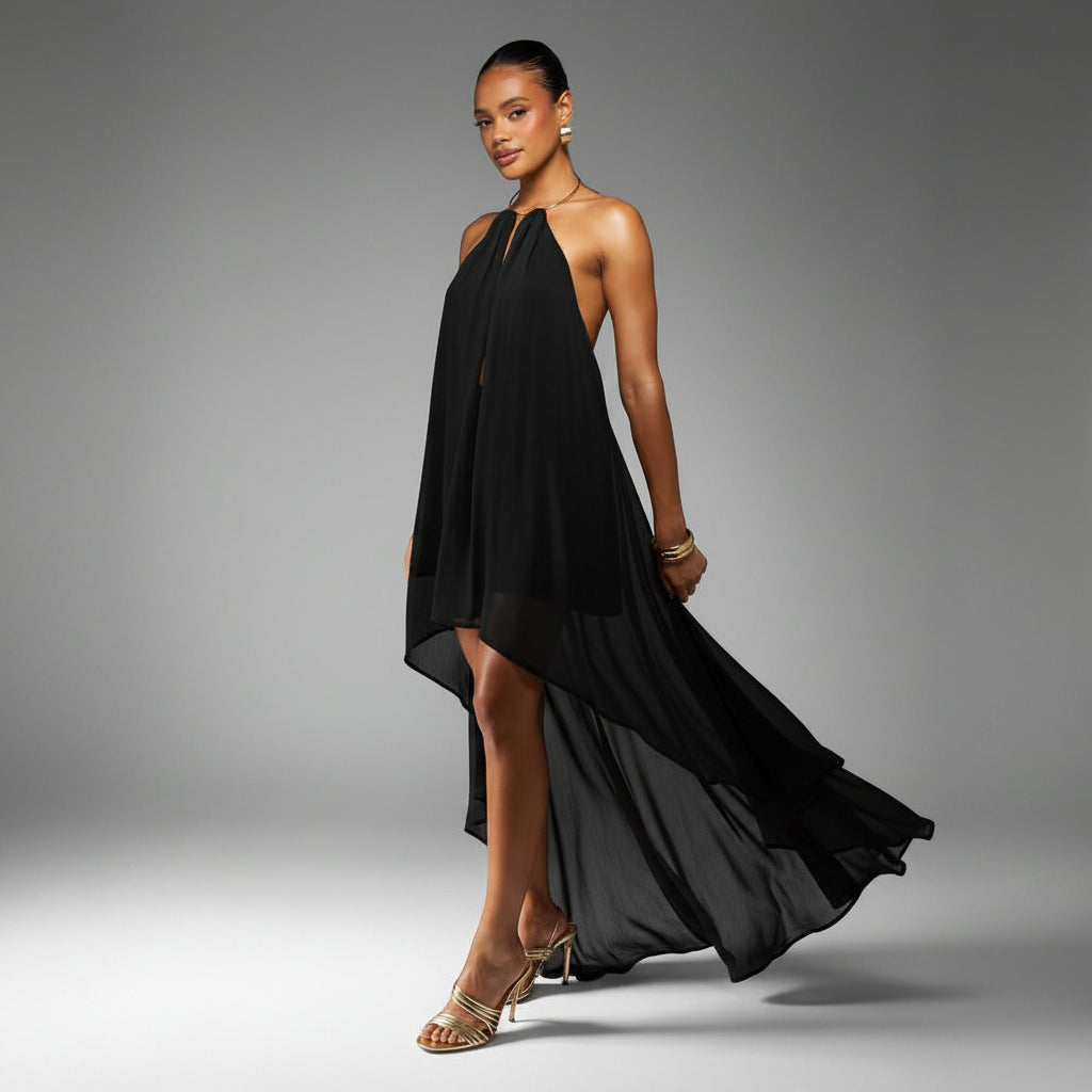Flowy Summer Keyhole Maxi Dresses