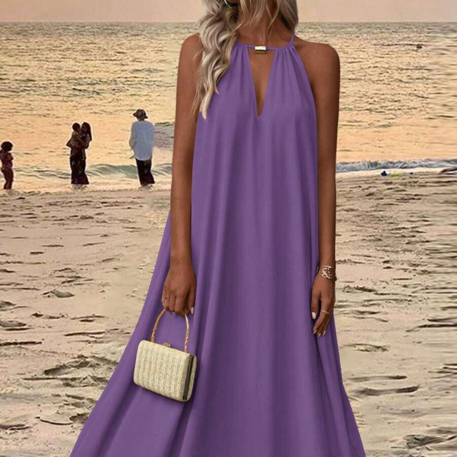 Beach Vacation Keyhole Maxi Dresses