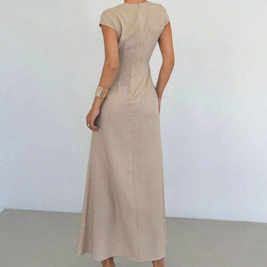 Sophisticated Pleated Square Neck Dresses