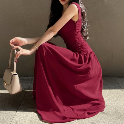 Women’s Elegant Summer Pleated Midi Dresses