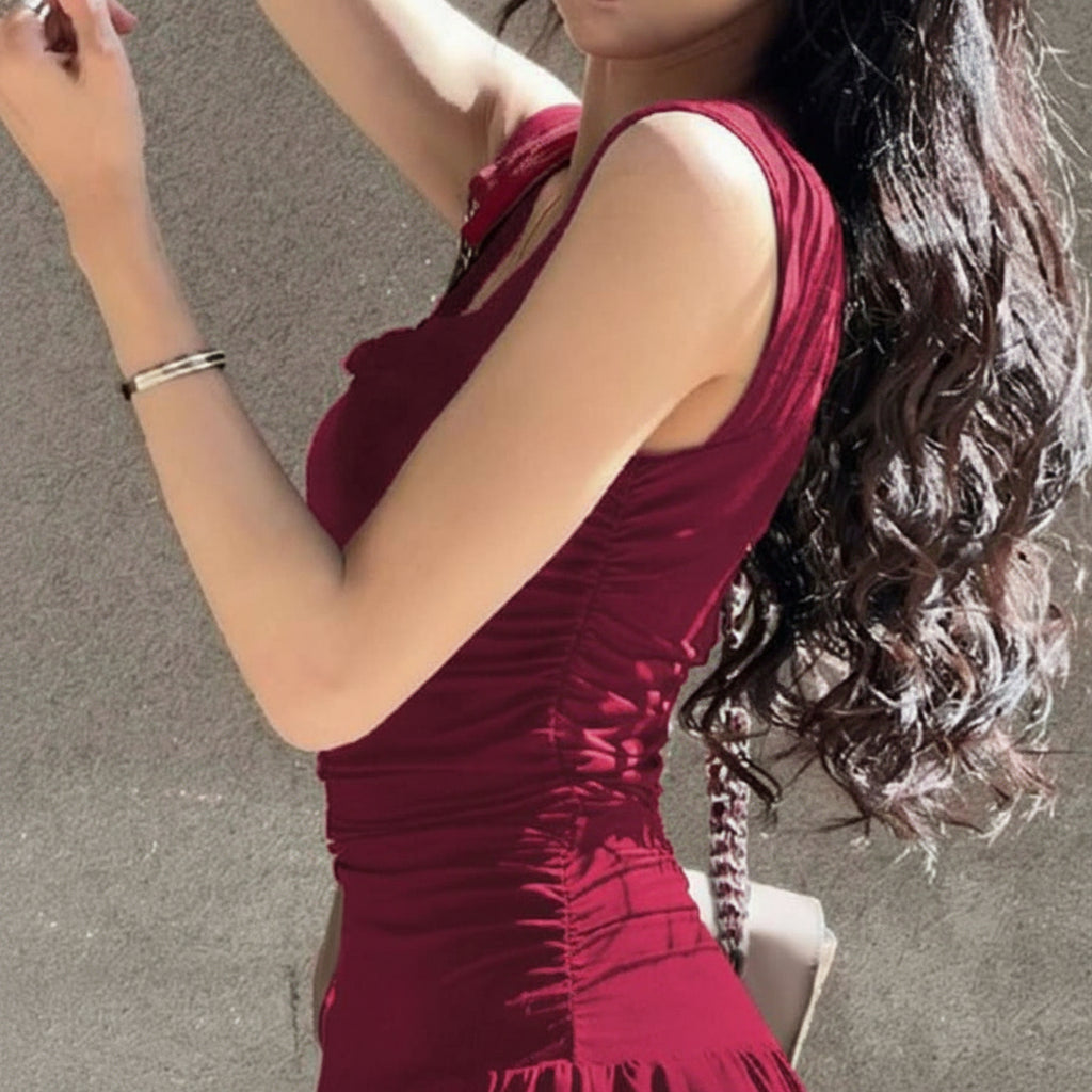 Women’s Elegant Summer Pleated Midi Dresses
