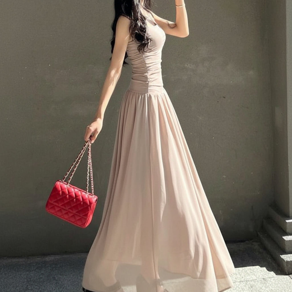 Women’s Elegant Summer Pleated Midi Dresses
